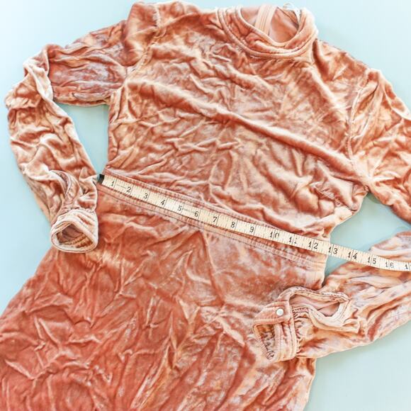 ALC Velvet Orange Retro Indie Moody Long Sleeve Sheath Dress Size 2 Gemma - Picture 7 of 10